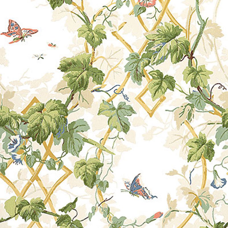 5004490.jpg LEAFY ARBOR CREAM Wallpaper by Schumacher - Image 1