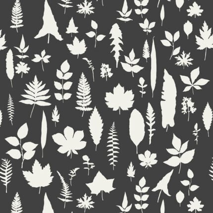 LEAVES GRAPHITE Wallcovering by Schumacher