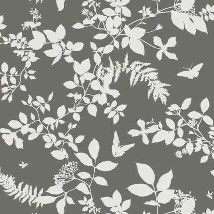 SHADOW VINE CHARCOAL Wallpaper by Schumacher