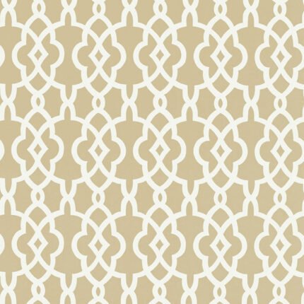 SUMMER PALACE FRET SAND Wallpaper by Schumacher