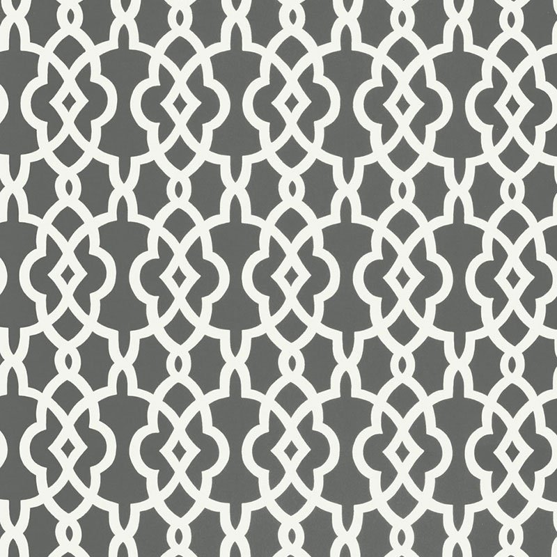 5005141.jpg SUMMER PALACE FRET SMOKE Wallpaper by Schumacher - Image 1