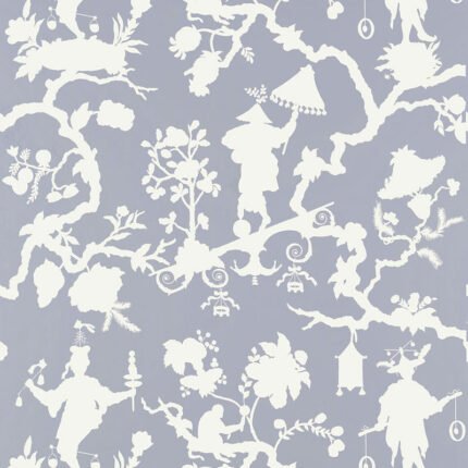 SHANTUNG SILHOUETTE PRINT WISTERIA Wallpaper by Schumacher