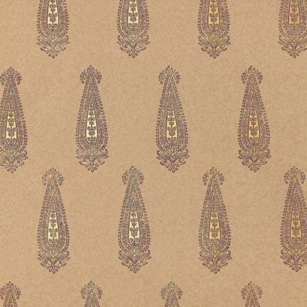 KATARA PAISLEY AUBERGINE & GILT Wallpaper by Schumacher