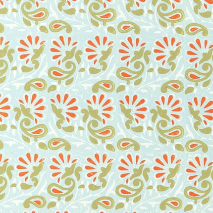 RAMPURA WATER BLUE Wallpaper by Schumacher