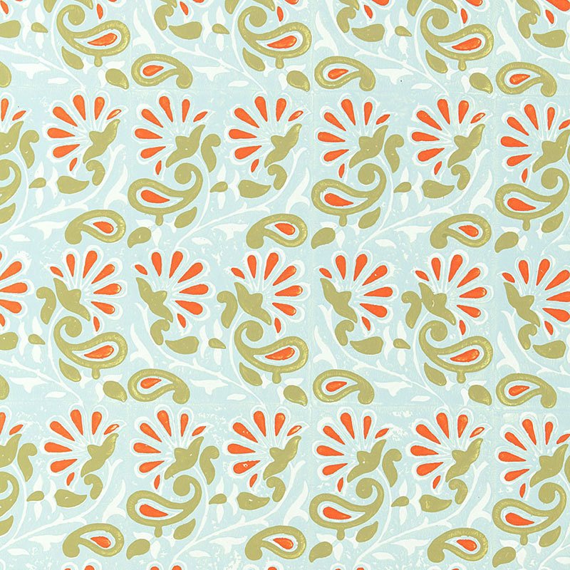 5005342.jpg RAMPURA WATER BLUE Wallpaper by Schumacher - Image 1