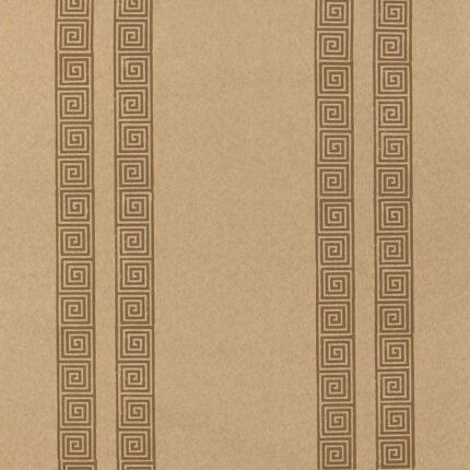 GREEK KEY STRIPE TABAC Wallpaper by Schumacher