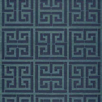 GREEK KEY SISAL PEACOCK Grasscloth Wallcovering by Schumacher