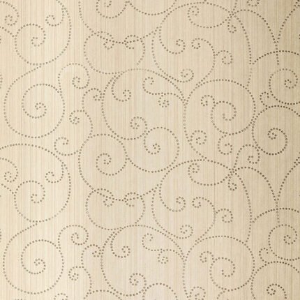 BEADED SCROLL AGED SILVER Wallcovering by Schumacher