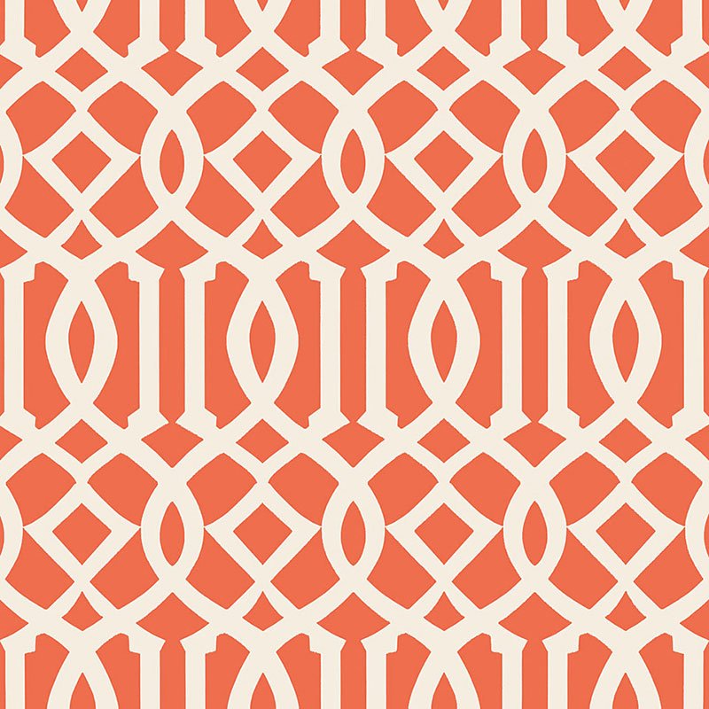 5005800.jpg IMPERIAL TRELLIS II IVORY / MANDARIN Wallpaper by Schumacher - Image 1