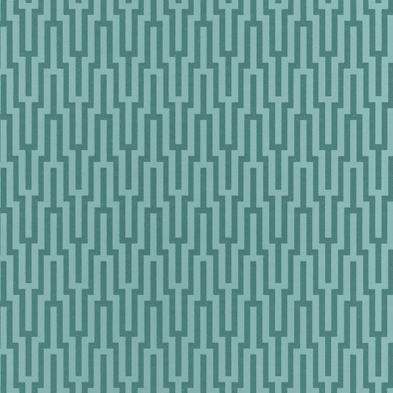 5005894.jpg METROPOLITAN FRET TURQUOISE Wallpaper by Schumacher - Image 1