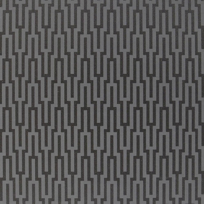5005895.jpg METROPOLITAN FRET BLACK PEARL Wallpaper by Schumacher - Image 1