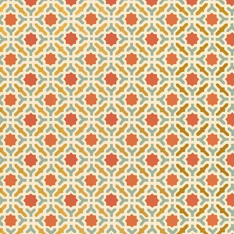 5005972.jpg SERALLO MOSAIC PERSIMMON Wallpaper by Schumacher - Image 1