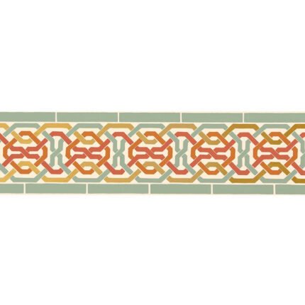 DARRO MOSAIC BORDER PERSIMMON Wallcovering by Schumacher