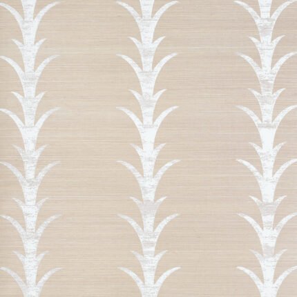 ACANTHUS STRIPE SISAL FOG & CHALK Grasscloth Wallcovering by Schumacher