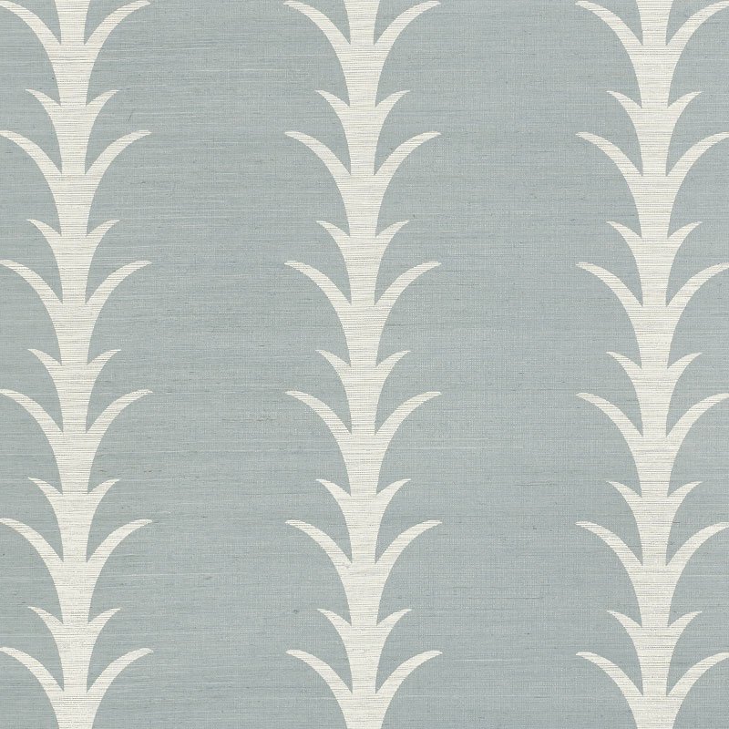 ACANTHUS STRIPE SISAL CHAMBRAY Grasscloth Wallcovering by Schumacher 