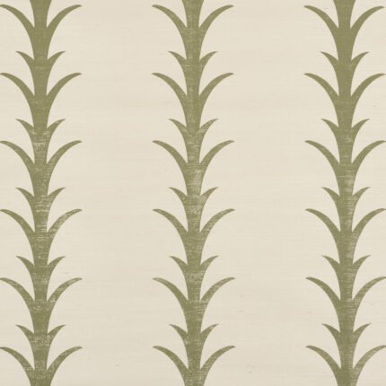 ACANTHUS STRIPE SISAL OLIVE Grasscloth Wallcovering by Schumacher