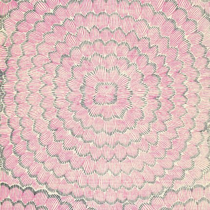 FEATHER BLOOM SISAL FUCHSIA & JET Grasscloth Wallcovering by Schumacher