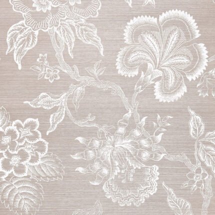 HOTHOUSE FLOWERS SISAL HAZE & CHALK Grasscloth Wallcovering by Schumacher