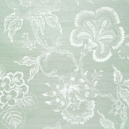 HOTHOUSE FLOWERS SISAL SEAGLASS & CHALK Grasscloth Wallcovering by Schumacher