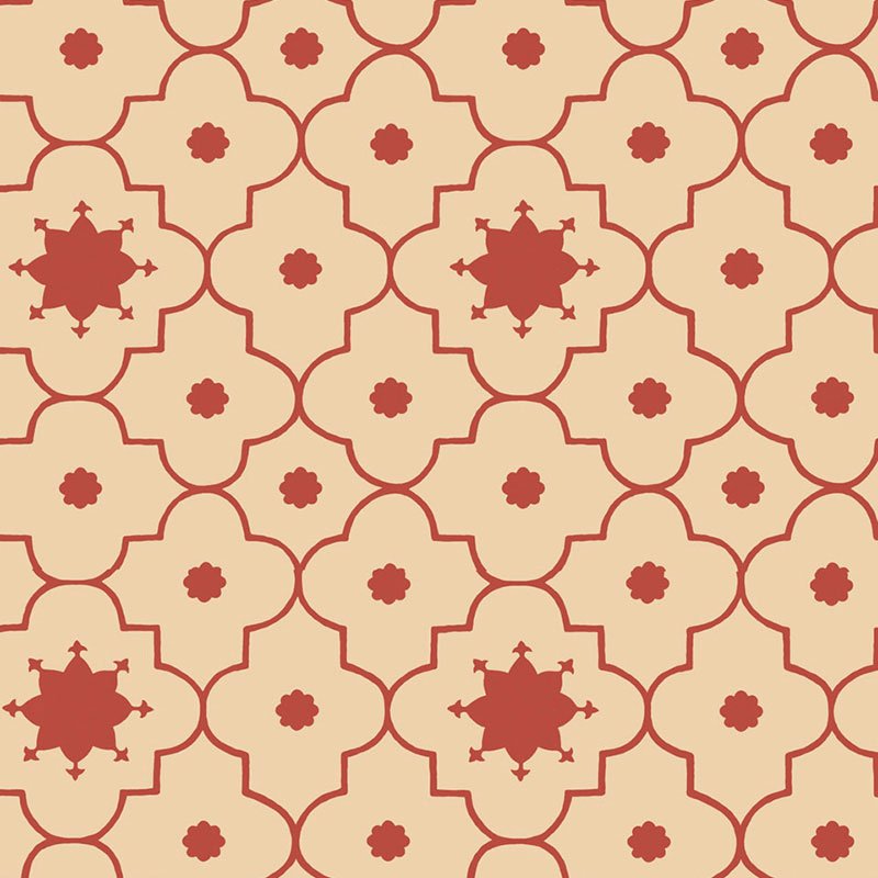 5006622.jpg TAJ TRELLIS POMEGRANATE Wallpaper by Schumacher - Image 1