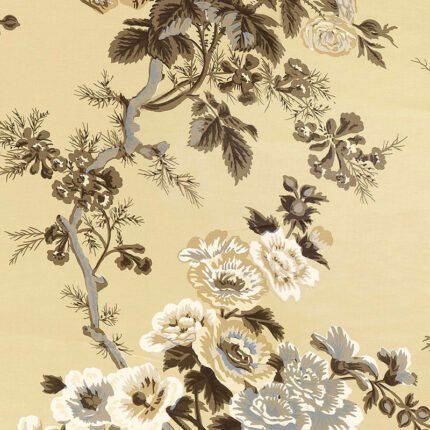 PYNE HOLLYHOCK TOBACCO Wallpaper by Schumacher