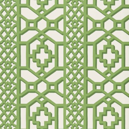 ZANZIBAR TRELLIS JADE Wallpaper by Schumacher