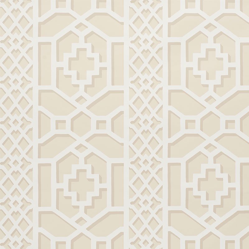 5006945.jpg ZANZIBAR TRELLIS SAND Wallpaper by Schumacher - Image 1