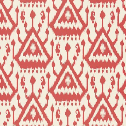 VIENTIANE IKAT CORAL Wallpaper by Schumacher