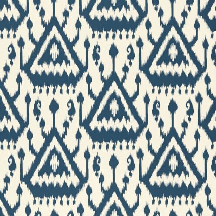 VIENTIANE IKAT INDIGO Wallpaper by Schumacher