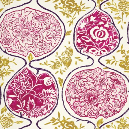 KATSUGI FUCHSIA & CHARTREUSE Wallpaper by Schumacher