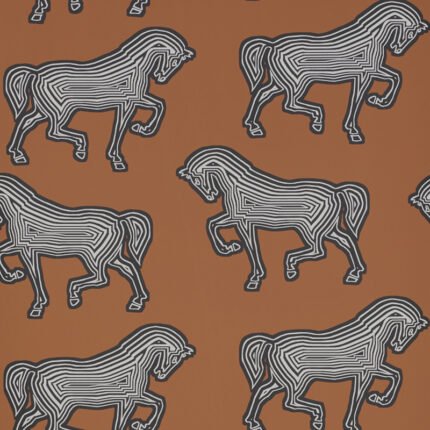 FAUBOURG BROWN Wallpaper by Schumacher