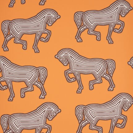 FAUBOURG ORANGE Wallpaper by Schumacher