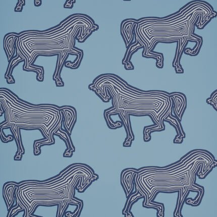 FAUBOURG BLUE Wallpaper by Schumacher