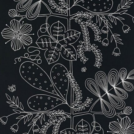 BLOMMEN EBONY Wallpaper by Schumacher