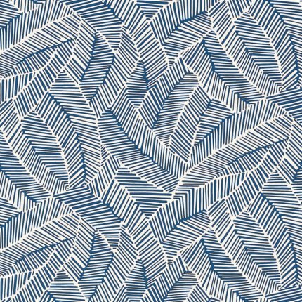 ABSTRACT LEAF NAVY Wallpaper by Schumacher