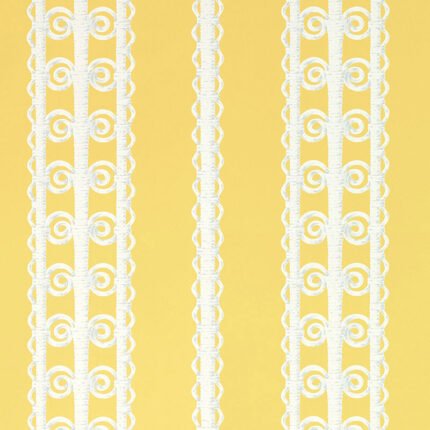 WICKER STRIPE LEMON BLOSSOM Wallpaper by Schumacher