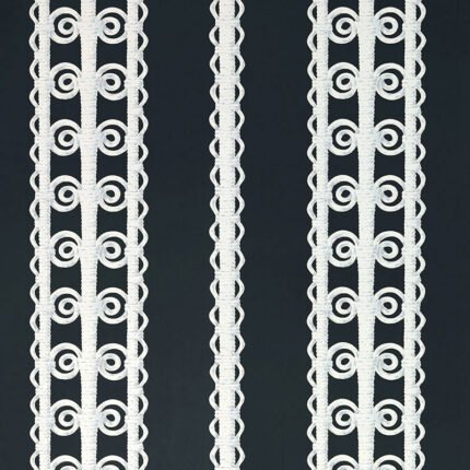 WICKER STRIPE LICORICE Wallpaper by Schumacher