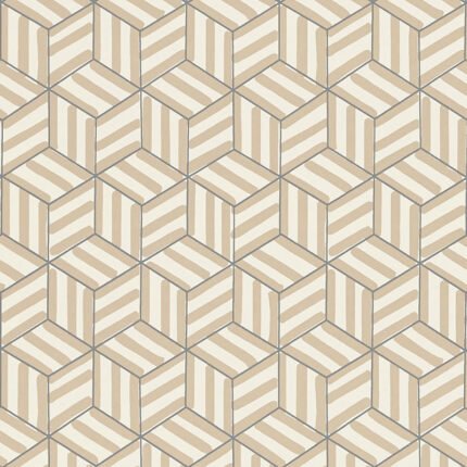 TUMBLING BLOCKS GREIGE Wallpaper by Schumacher