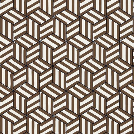 TUMBLING BLOCKS CHOCOLATE Wallpaper by Schumacher