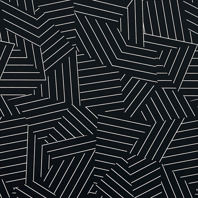 5007974.jpg DECONSTRUCTED STRIPE IVORY ON BLACK Wallpaper by Schumacher - Image 1