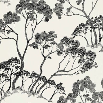 TIMBER ! BLACK & WHITE Wallpaper by Schumacher