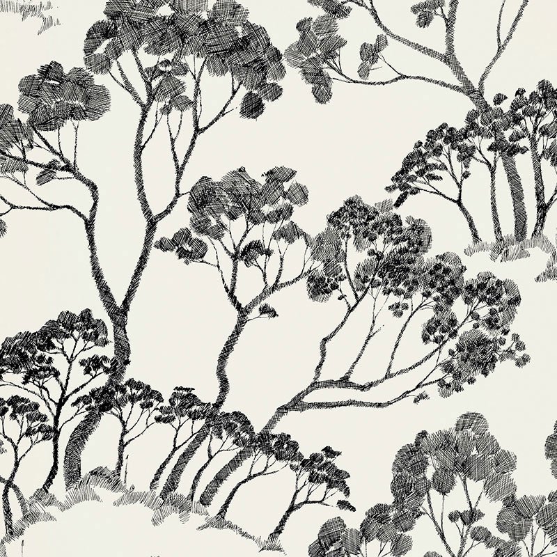 5007980.jpg TIMBER ! BLACK & WHITE Wallpaper by Schumacher - Image 1