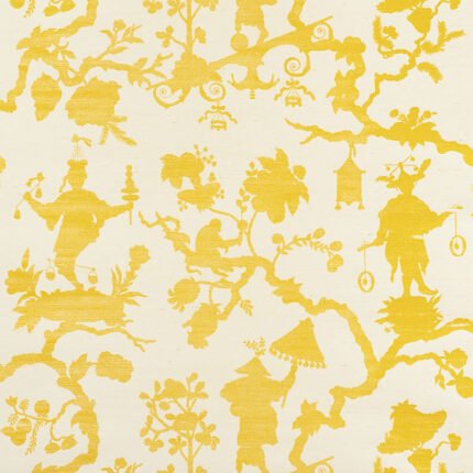 SHANTUNG SILHOUETTE SISAL YELLOW Grasscloth Wallcovering by Schumacher