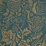 GOLD ON PEACOCK Grasscloth