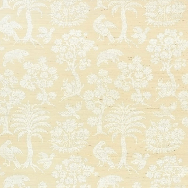 5008280.jpg WOODLAND SILHOUETTE SISAL IVORY Grasscloth Wallcovering by Schumacher Shangri-la Wallpaper SCH-5008280