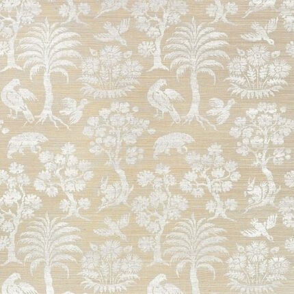 WOODLAND SILHOUETTE SISAL FOG Grasscloth Wallcovering by Schumacher