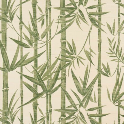 LES BAMBOUS SISAL GREEN Grasscloth Wallcovering by Schumacher