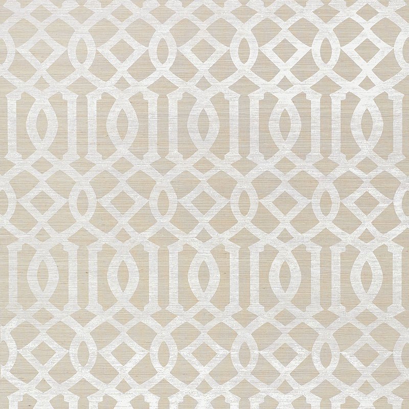5008351.jpg IMPERIAL TRELLIS SISAL SAND Grasscloth Wallcovering by Schumacher Shangri-la Wallpaper SCH-5008351