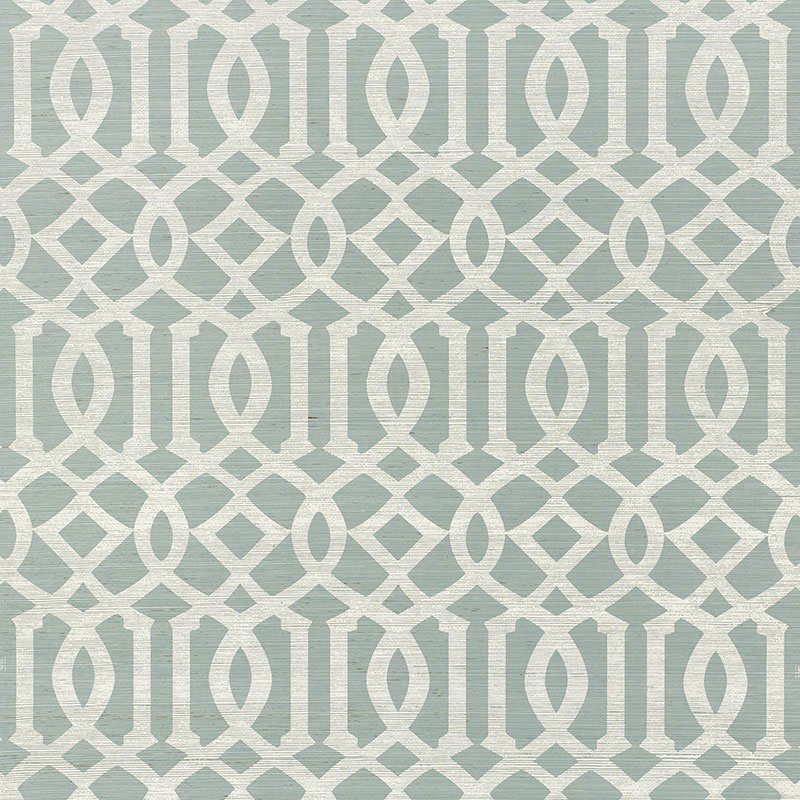 5008352.jpg IMPERIAL TRELLIS SISAL SKY Grasscloth Wallcovering by Schumacher - Image 1