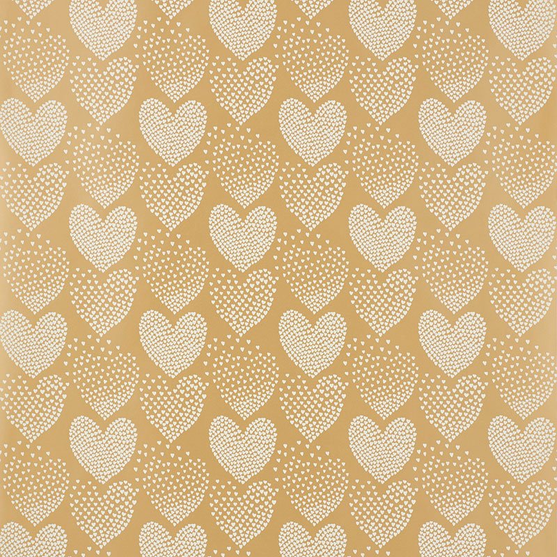 5008360.jpg HEART OF HEARTS IVORY & GOLD Wallpaper by Schumacher - Image 1